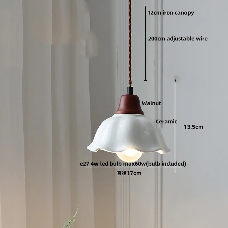Limalia Lampe LED Suspendue en Céramique Blanche - Décoration Nordique Moderne
