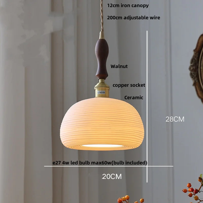 Limalia Lampe LED Suspendue en Céramique Blanche - Décoration Nordique Moderne