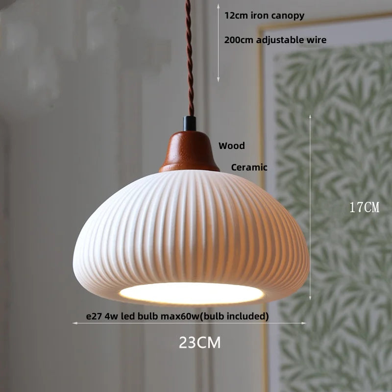 Limalia Lampe LED Suspendue en Céramique Blanche - Décoration Nordique Moderne
