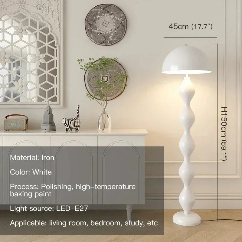 Limalia - Lampadaire LED champignon nordique coloré pour salon, chambre ou tête de lit.