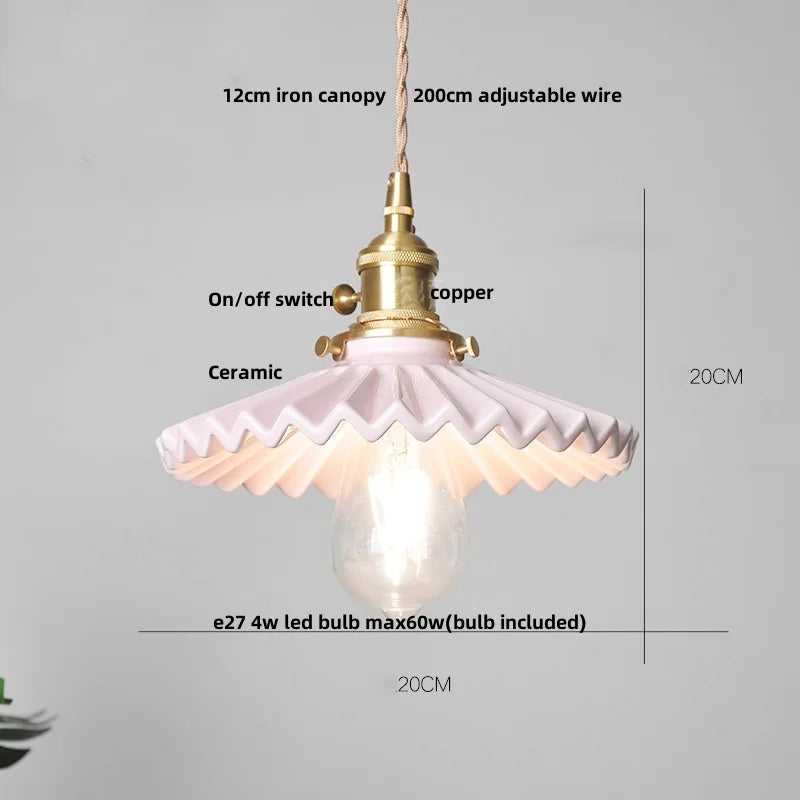 Limalia Lampe LED Suspendue en Céramique Blanche - Décoration Nordique Moderne